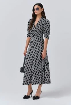 Mia Crepe Floral Midi Tea Dress -Ghost Fashion Store D11G019 ZA1 33812 650px 964px