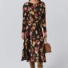 Sophia Floral Boat Neck Midi Dress -Ghost Fashion Store D11G032 Z66 33951 650px 964px