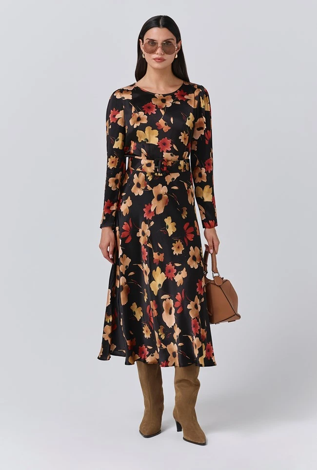 Sophia Floral Boat Neck Midi Dress 3 Sophia Floral Boat Neck Midi Dress