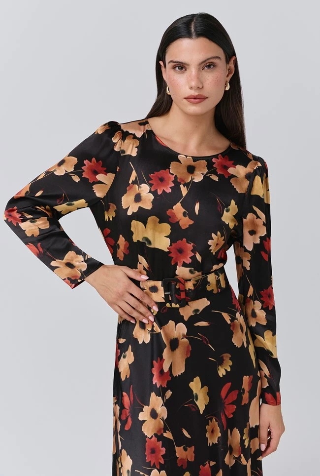 Sophia Floral Boat Neck Midi Dress 4 Sophia Floral Boat Neck Midi Dress - Image 2