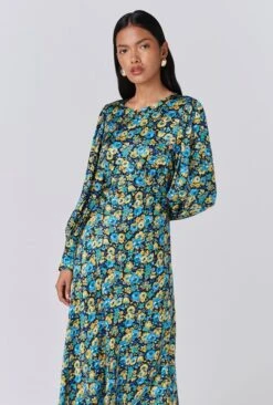 Fiona Satin Boat Neck Midi Dress -Ghost Fashion Store D11G033 Z02 33974 650px 964px