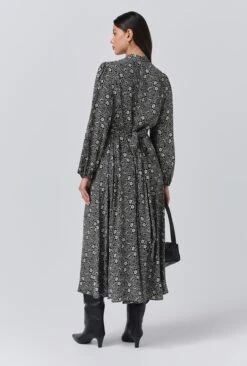 Petal Crepe V Neck Midi Waisted Dress 11 Petal Crepe V Neck Midi Waisted Dress -Ghost Fashion Store D11G041 ZA6 33943 650px 964px