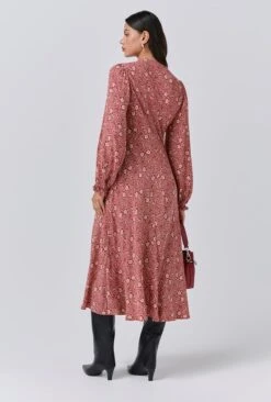 Stella Floral Crepe Tie Front Midi Dress -Ghost Fashion Store D11G043 ZA5 33948 650px 964px