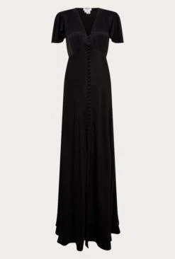 Delphine Satin Maxi Dress Black -Ghost Fashion Store DF46CA A01 24060 650px 964px