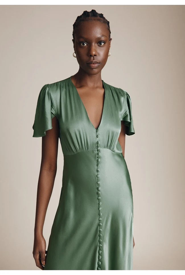 Delphine Satin Maxi Dress Soft Green 4 Delphine Satin Maxi Dress Soft Green - Image 2