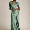 Delphine Satin Maxi Dress Soft Green 1 Delphine Satin Maxi Dress Soft Green -Ghost Fashion Store DF46CA J61 26500 650px 964px
