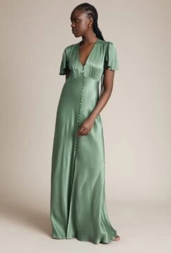 Delphine Satin Maxi Dress Soft Green 10 Delphine Satin Maxi Dress Soft Green -Ghost Fashion Store DF46CA J61 26501 650px 964px