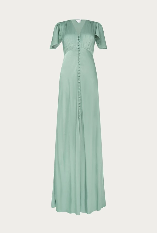 Delphine Satin Maxi Dress Soft Green 7 Delphine Satin Maxi Dress Soft Green - Image 5