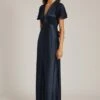 Delphine Satin Maxi Dress Navy -Ghost Fashion Store DF46CA K10 23056 650px 964px