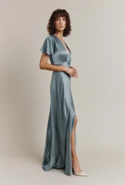 Delphine Satin Maxi Dress Slate Blue 7 Delphine Satin Maxi Dress Slate Blue -Ghost Fashion Store DF46CA K76 24884 650px 964px