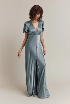 Delphine Satin Maxi Dress Slate Blue 8 Delphine Satin Maxi Dress Slate Blue -Ghost Fashion Store DF46CA K76 24885 650px 964px