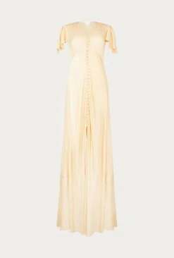 Delphine Satin Maxi Dress Buttermilk -Ghost Fashion Store DF46CA M09 26486 650px 964px