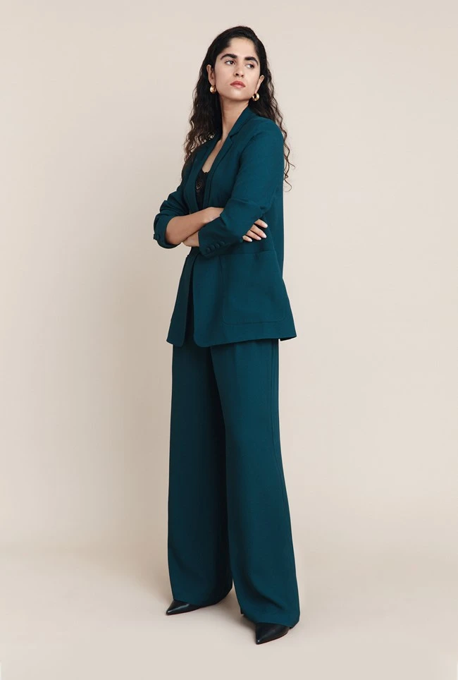 Wren Crepe Blazer Petrol Green 5 Wren Crepe Blazer Petrol Green - Image 3