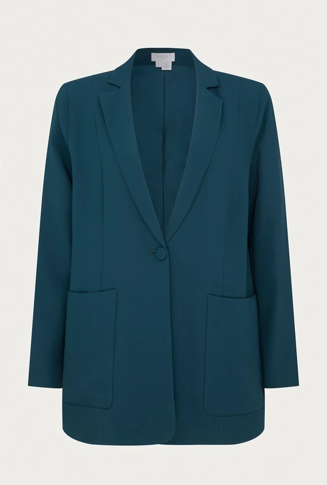 Wren Crepe Blazer Petrol Green 7 Wren Crepe Blazer Petrol Green - Image 5