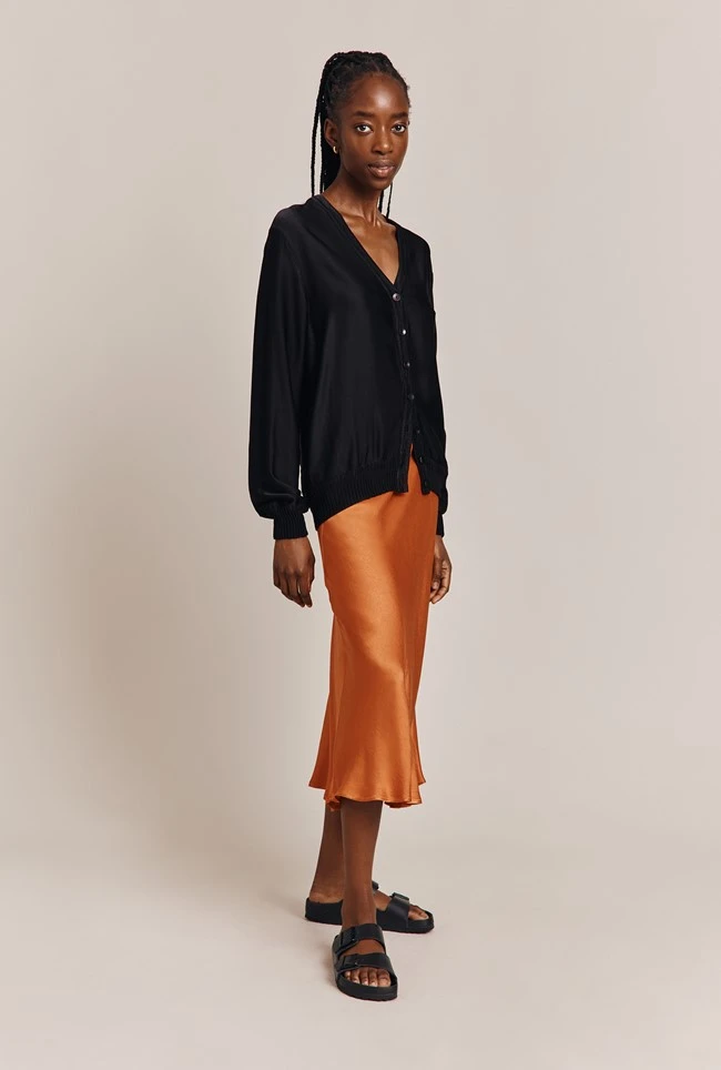 Mia Satin Bomber Jacket Black 4 Mia Satin Bomber Jacket Black - Image 2