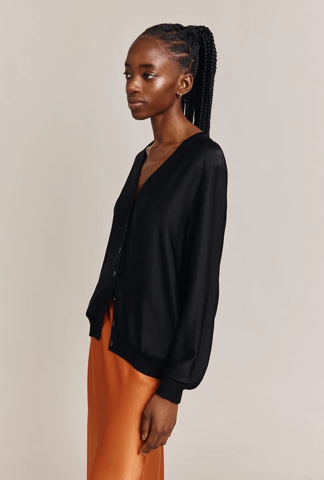 Mia Satin Bomber Jacket Black 3 Mia Satin Bomber Jacket Black