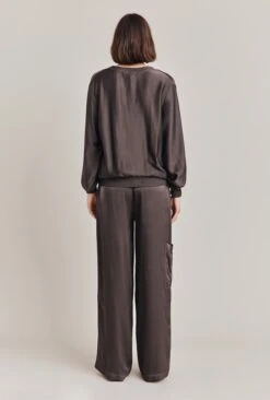 Mia Satin Bomber Jacket Dark Charcoal 11 Mia Satin Bomber Jacket Dark Charcoal -Ghost Fashion Store J06G001 B21 28633 650px 964px