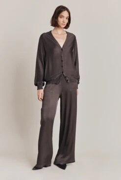 Mia Satin Bomber Jacket Dark Charcoal 10 Mia Satin Bomber Jacket Dark Charcoal -Ghost Fashion Store J06G001 B21 28635 650px 964px