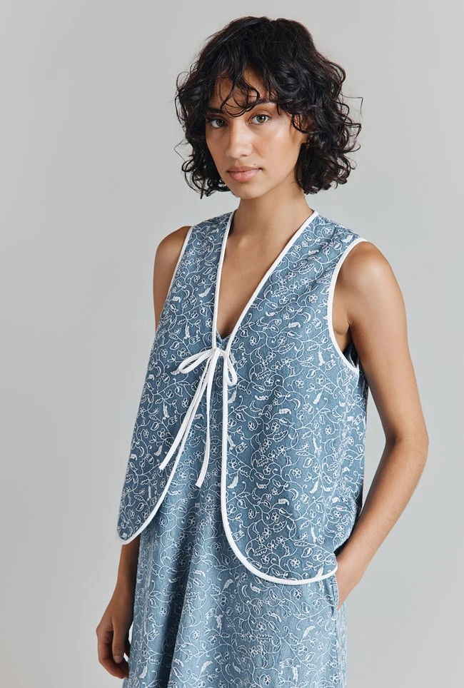 Juliet Embroidered Denim Waistcoat 4 Juliet Embroidered Denim Waistcoat - Image 2