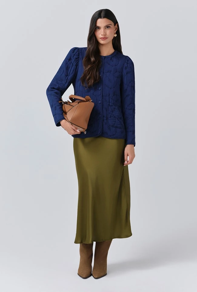 Zara Quilted Crepe Embroidered Button Through Jacket 4 Zara Quilted Crepe Embroidered Button Through Jacket - Image 2