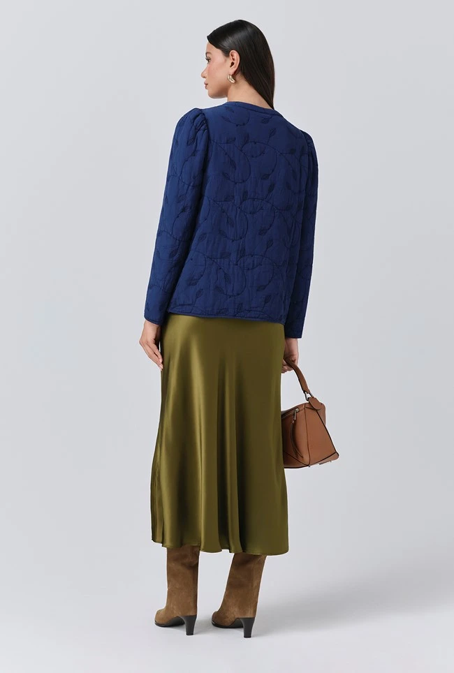 Zara Quilted Crepe Embroidered Button Through Jacket 7 Zara Quilted Crepe Embroidered Button Through Jacket - Image 5