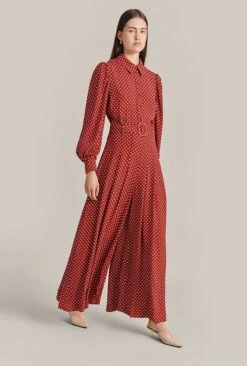 Flora Crepe Jumpsuit Red Spot -Ghost Fashion Store O07G003 Z78 29322 650px 964px