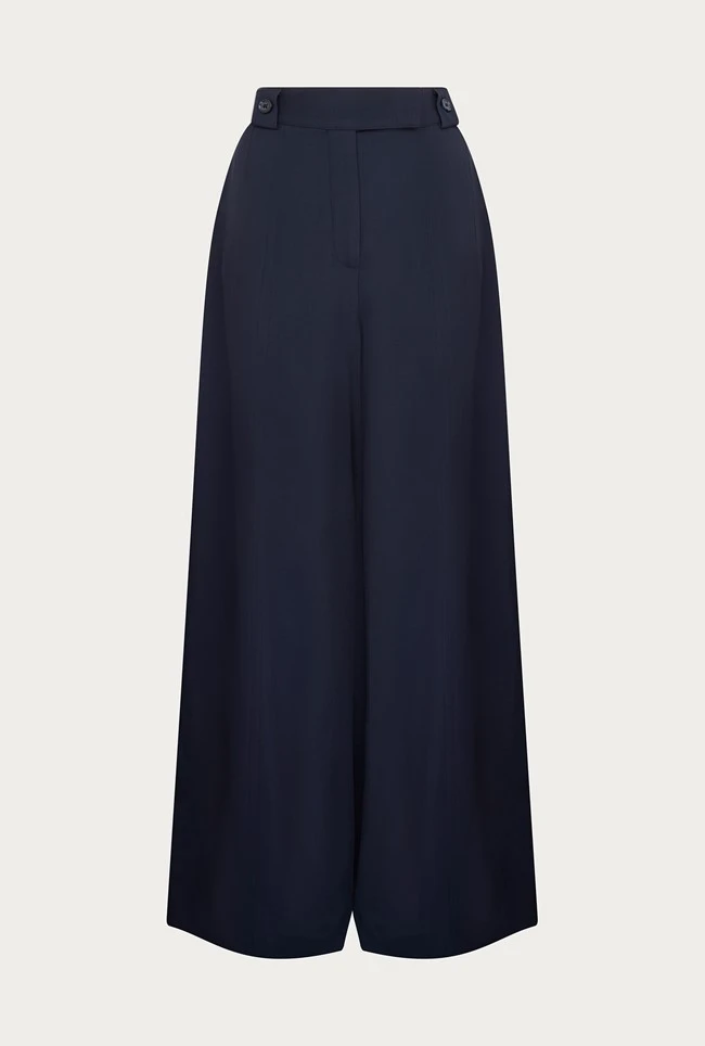 Penny Wide Leg Trousers Navy 8 Penny Wide Leg Trousers Navy - Image 6