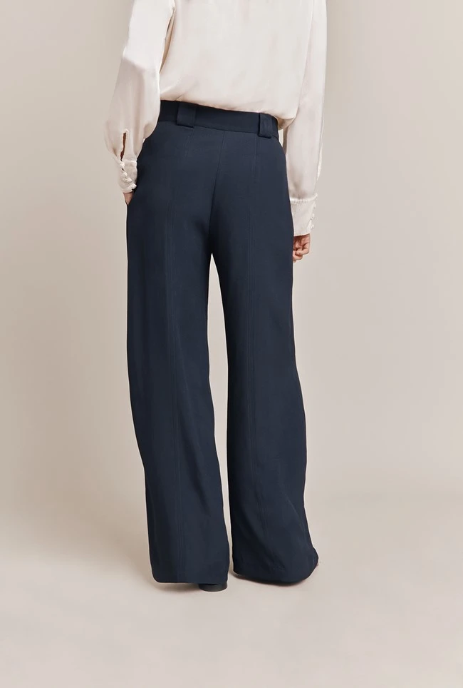 Penny Wide Leg Trousers Navy 7 Penny Wide Leg Trousers Navy - Image 5