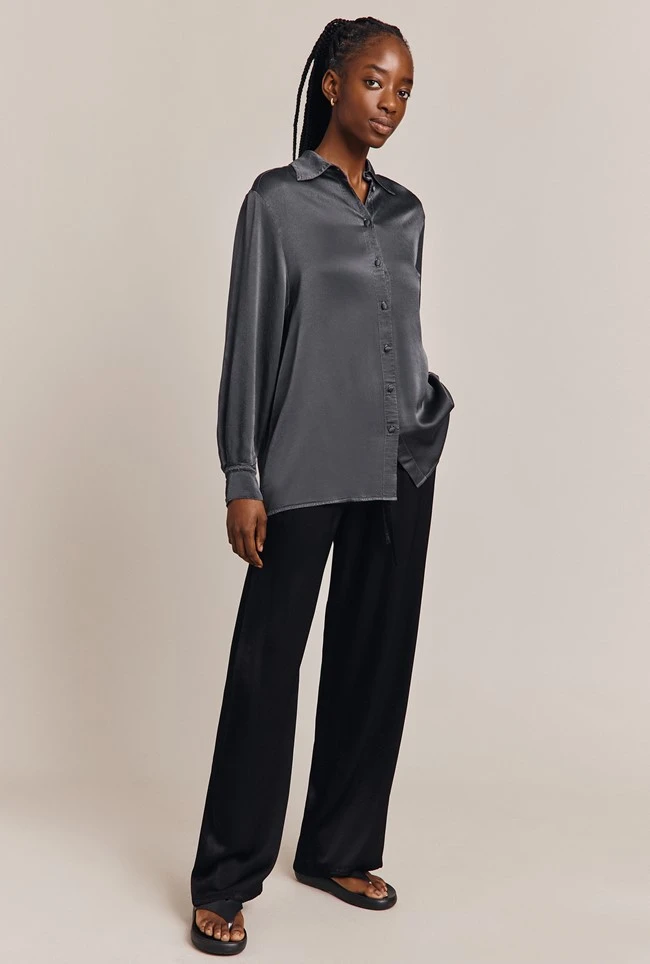 Imogen Satin Wide Leg Trouser Black 9 Imogen Satin Wide Leg Trouser Black - Image 7