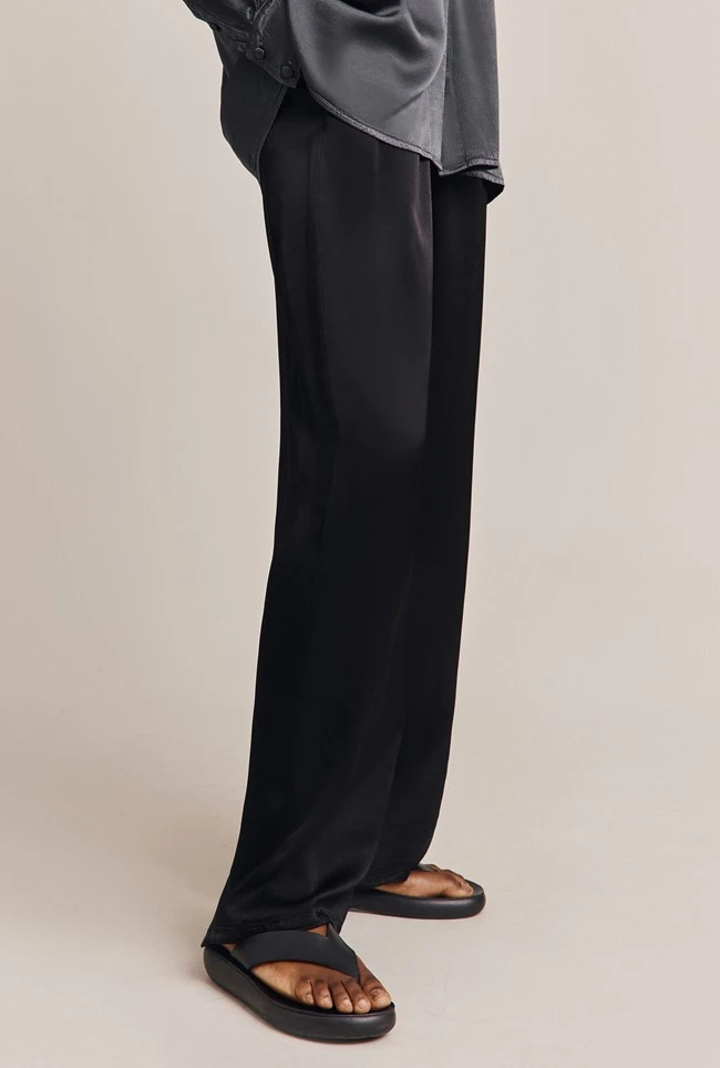 Imogen Satin Wide Leg Trouser Black 10 Imogen Satin Wide Leg Trouser Black - Image 8