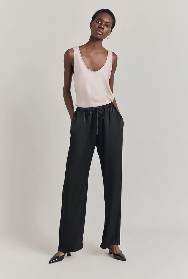 Imogen Satin Wide Leg Trouser Black 4 Imogen Satin Wide Leg Trouser Black - Image 2