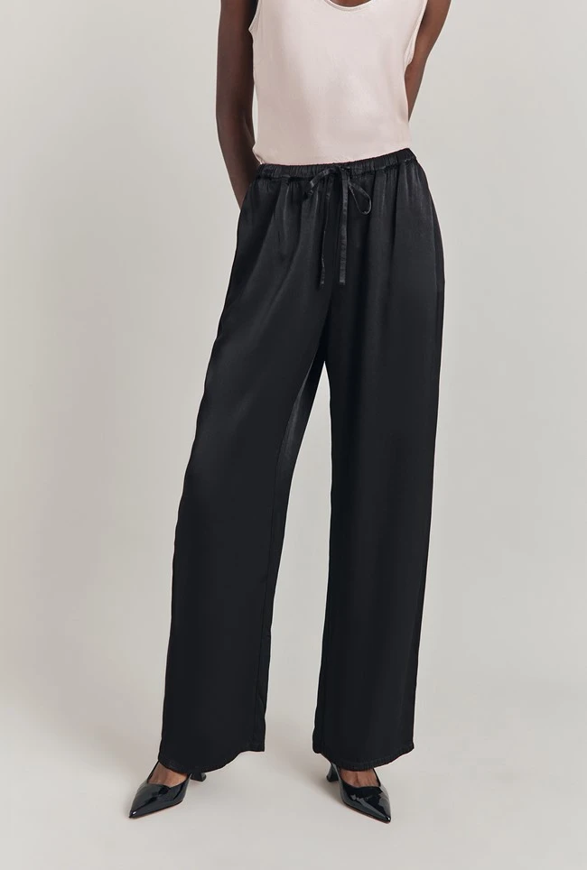 Imogen Satin Wide Leg Trouser Black 3 Imogen Satin Wide Leg Trouser Black