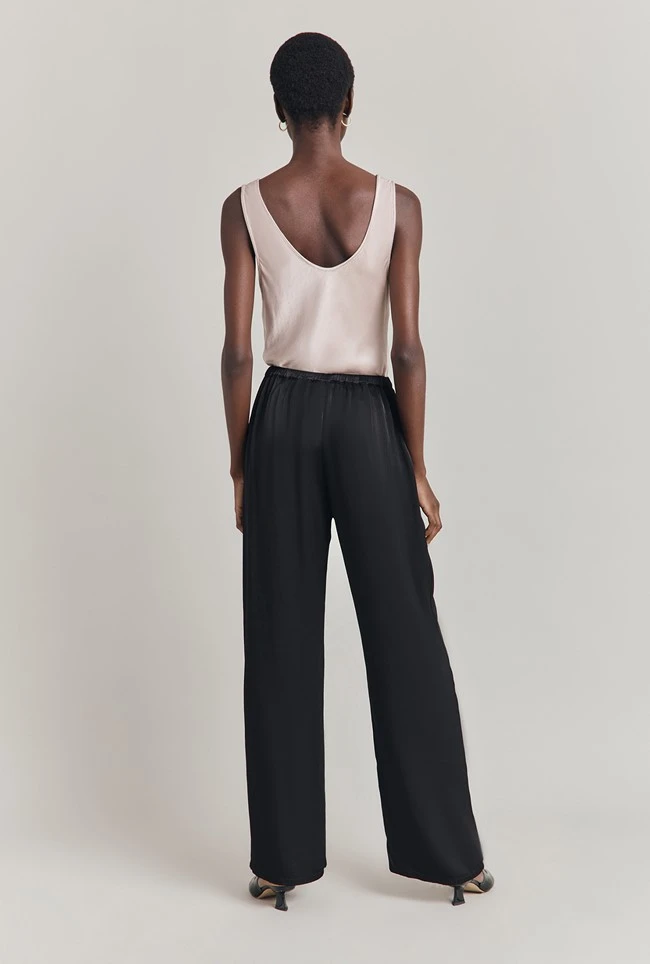 Imogen Satin Wide Leg Trouser Black 6 Imogen Satin Wide Leg Trouser Black - Image 4