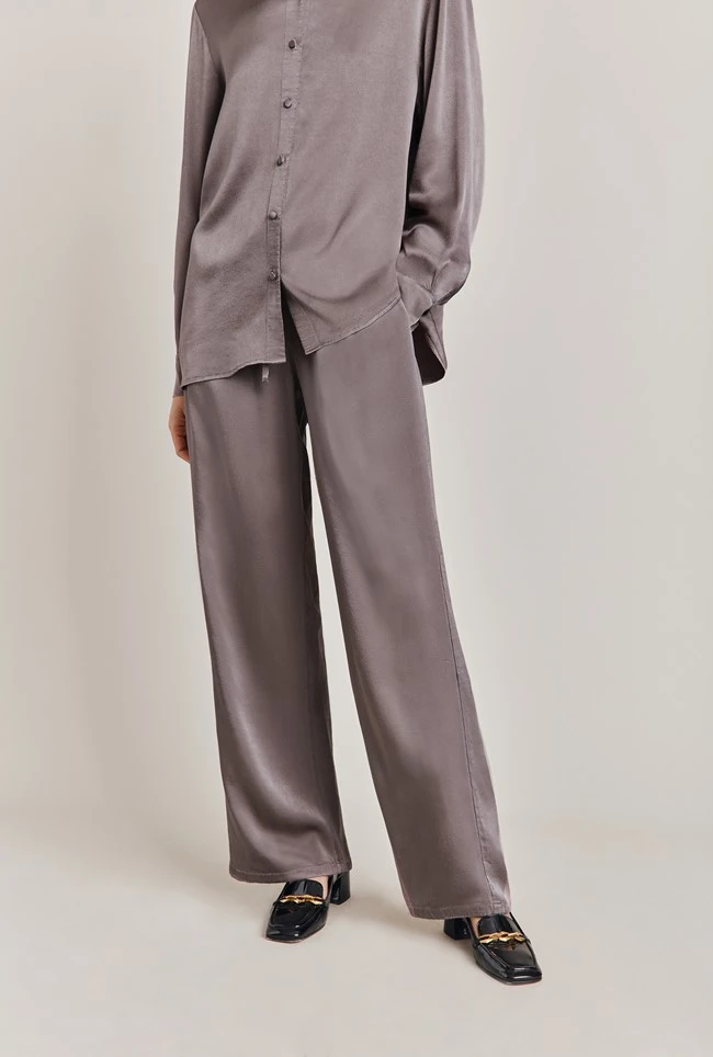 Imogen Satin Wide Leg Trouser Grey 3 Imogen Satin Wide Leg Trouser Grey