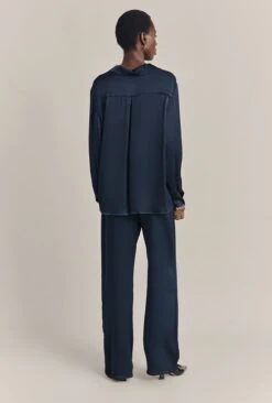Imogen Satin Wide Leg Trouser Navy -Ghost Fashion Store P06G003A K10 29922 650px 964px
