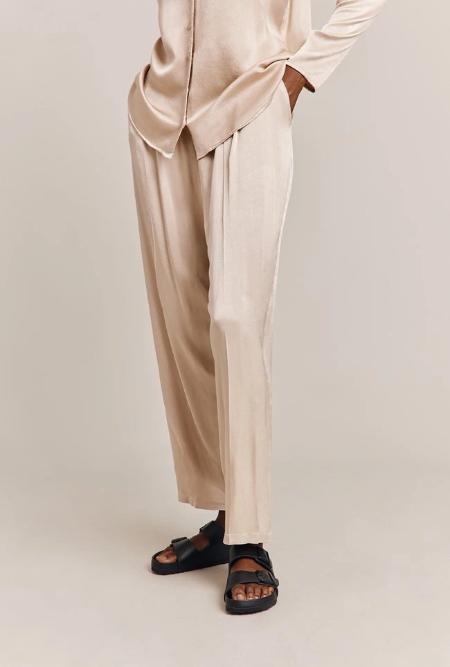 Ella Satin Trouser Stone 7 Ella Satin Trouser Stone - Image 5
