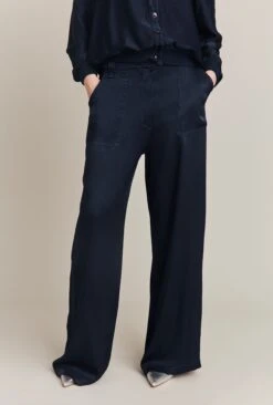 Aurora Satin Cargo Trousers Navy 16 Aurora Satin Cargo Trousers Navy -Ghost Fashion Store P06G005 K10 26588 650px 964px