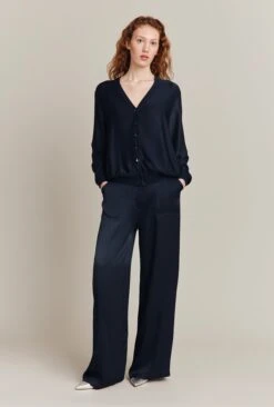 Aurora Satin Cargo Trousers Navy 17 Aurora Satin Cargo Trousers Navy -Ghost Fashion Store P06G005 K10 26590 650px 964px