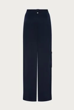 Aurora Satin Cargo Trousers Navy 21 Aurora Satin Cargo Trousers Navy -Ghost Fashion Store P06G005 K10 27147 650px 964px