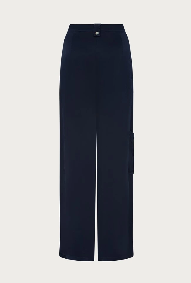 Aurora Satin Cargo Trousers Navy 12 Aurora Satin Cargo Trousers Navy - Image 10