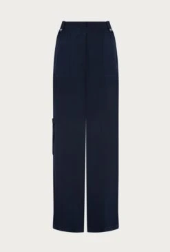 Aurora Satin Cargo Trousers Navy 20 Aurora Satin Cargo Trousers Navy -Ghost Fashion Store P06G005 K10 27148 650px 964px