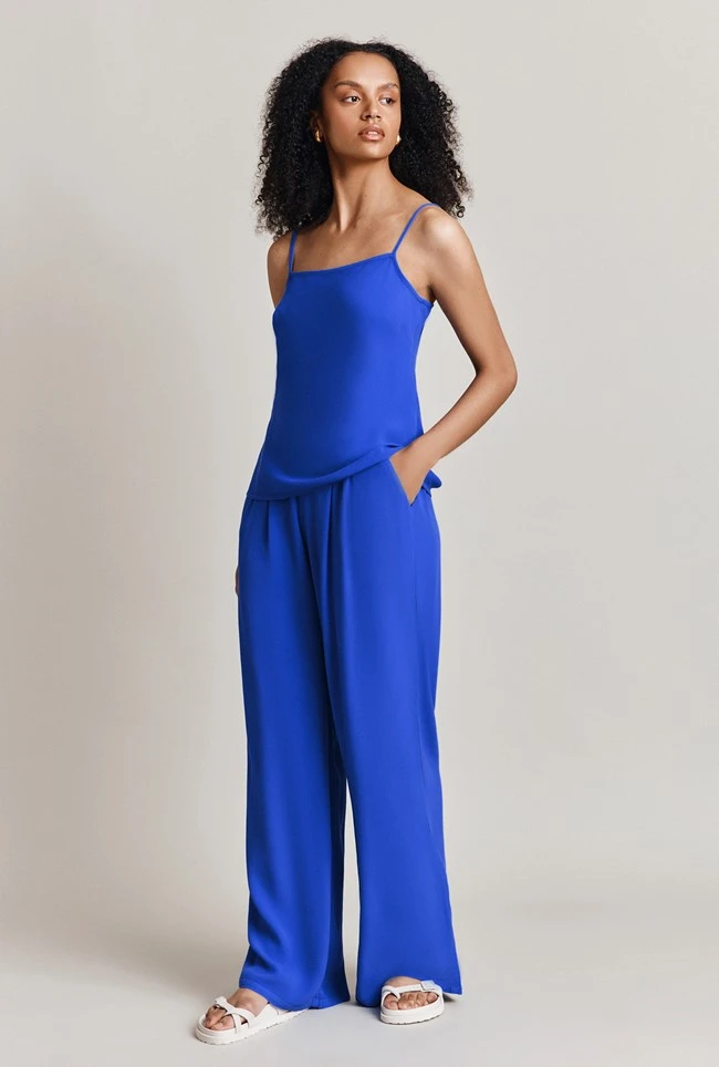 Aria Blue Crepe Trouser Rich Blue 4 Aria Blue Crepe Trouser Rich Blue - Image 2