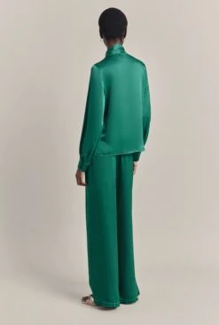 Sylvia Satin Trouser Green -Ghost Fashion Store P07G010 J30 29738 650px 964px