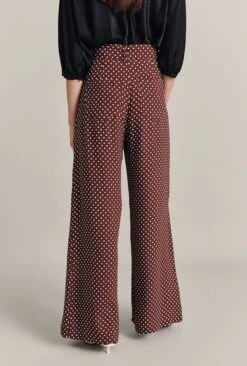 Clara Crepe Palazzo Trousers Delores Spot -Ghost Fashion Store P07G018 Z16 29378 650px 964px
