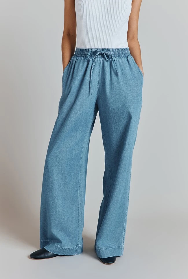 Edith Denim Elasticated Waist Trousers 3 Edith Denim Elasticated Waist Trousers