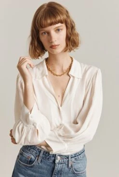 Ayla Crepe Blouse Ivory