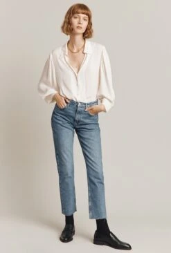 Ayla Crepe Blouse Ivory -Ghost Fashion Store Q05G005 M12 25255 650px 964px