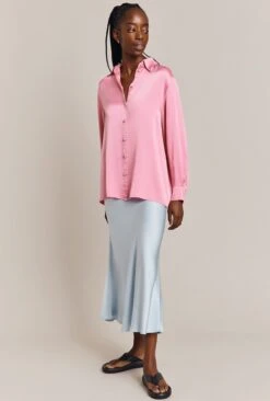 Ellie Satin Shirt Pink -Ghost Fashion Store Q06G007A H44 26912 650px 964px