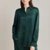 Ellie Satin Shirt Dark Green -Ghost Fashion Store Q06G007A J13 28583 650px 964px