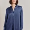 Ellie Satin Shirt Dark Blue 1 Ellie Satin Shirt Dark Blue -Ghost Fashion Store Q06G007A K74 28579 650px 964px